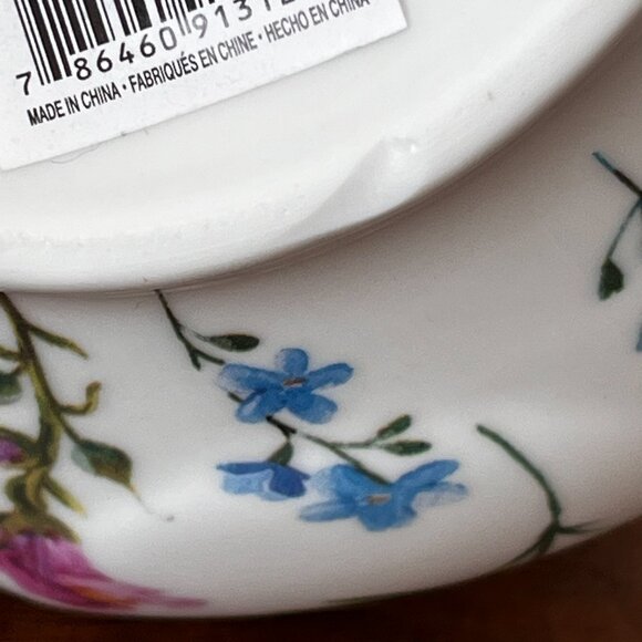 Kent Pottery Porcelain Teapot Floral Dragonflies Poppies Cottagecore SMALL FLAW - Picture 16 of 17